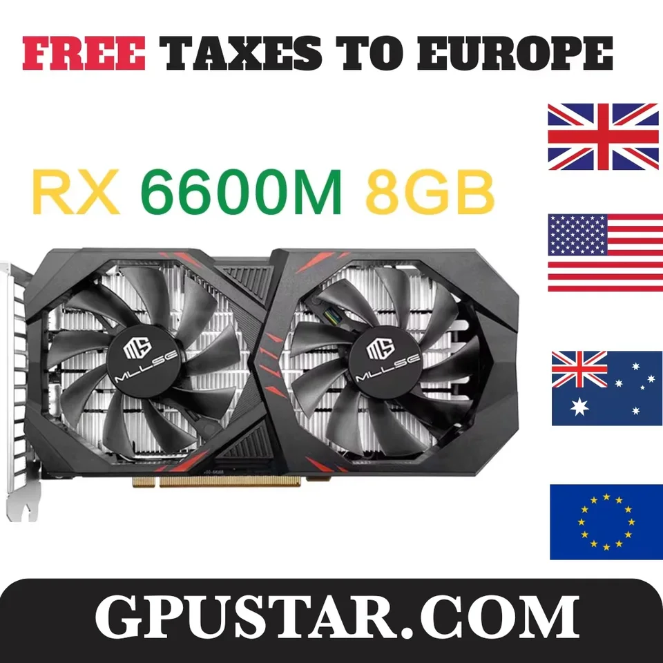 Použité Mllse AMD Radeon RX 6600M 8 GB Placa de videohry Grafická karta GDDR6 128bit 7nm podporu grafickej karty Desktop GPU Brazília
