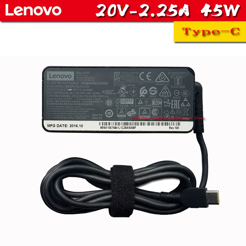 Použitý Lenovo Original Yoga720-13 IDEAPAD 720S-13 NAPLATNÝ ADAPTER TYP-C LESTNING USB-C Nabíjačka 45W 20V2.25A