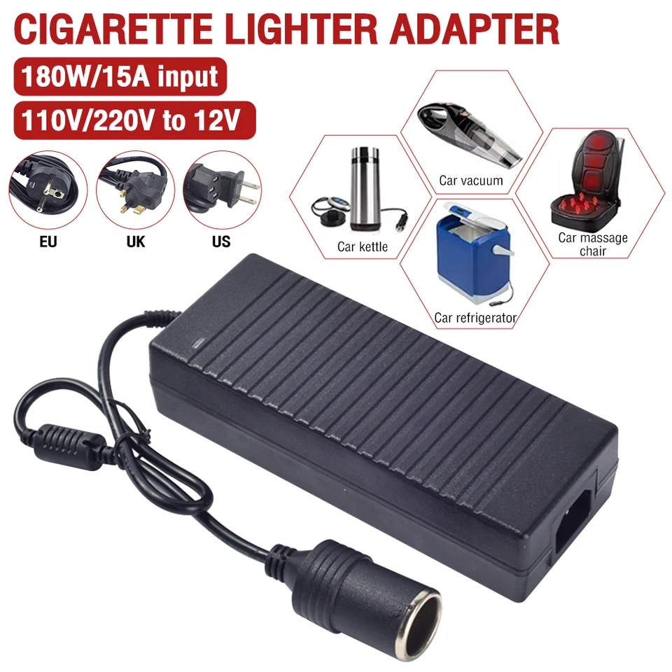 Power adaptéra automobilu AC na DC prevodník 110V/220V až 12V 15A 180W Power Transformer Automatické cigarety zapaľovača US Socket US EÚ UK Plug