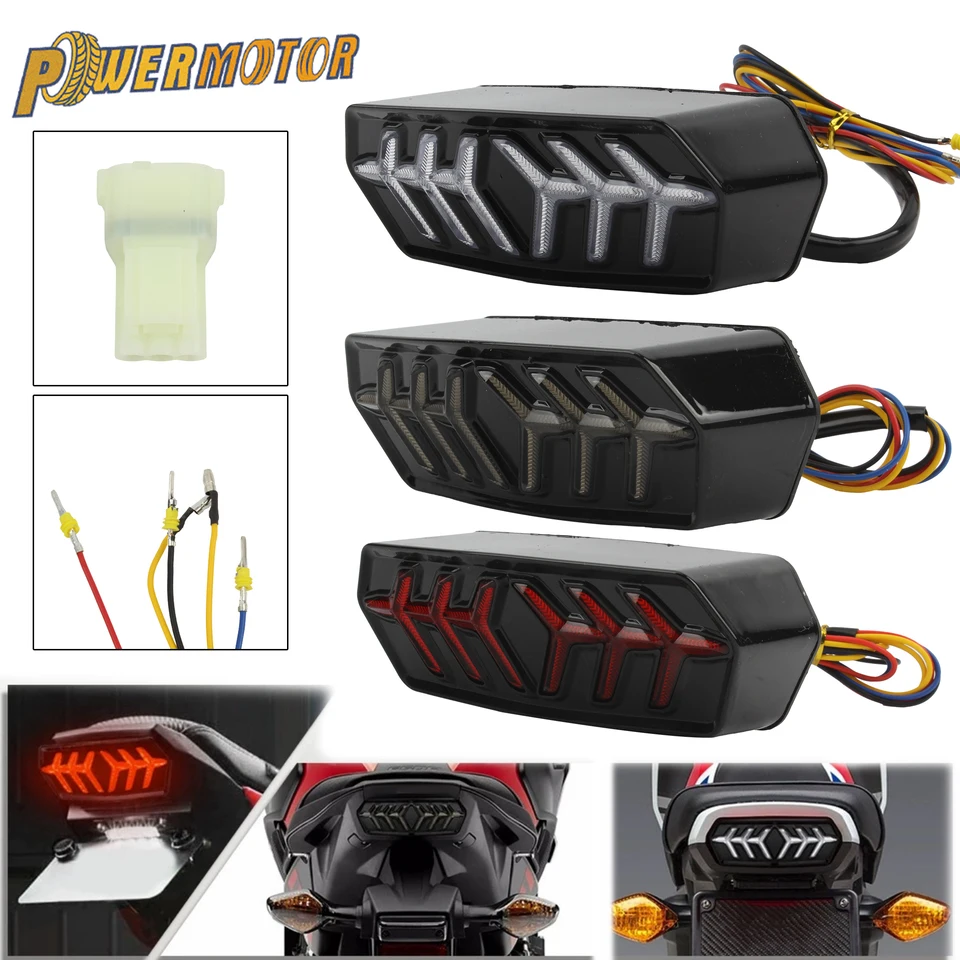 Powermotor 12V Motocyklové LED integrované brzdové odbočky kondície pre honda grom msx125 CBR650F Zadný indikátor blinker