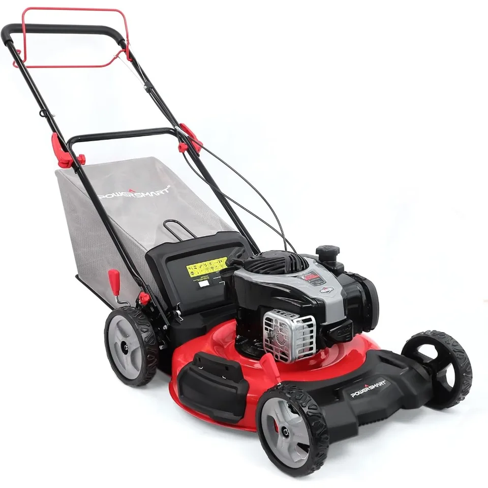 PowerSmart Self-poháňaná kosačka na trávu s Briggs a Stratton 140cc E550 plynový motor, 22-palcová oceľová paluba, 3 v 1 mulč