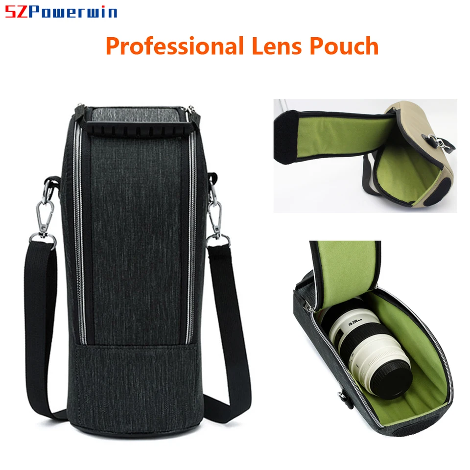 Powerwin Professional Teleno -Camera Objektív prenosný vodotesný špeciálny valcový čalúnený skladovací vrecko pre kánon