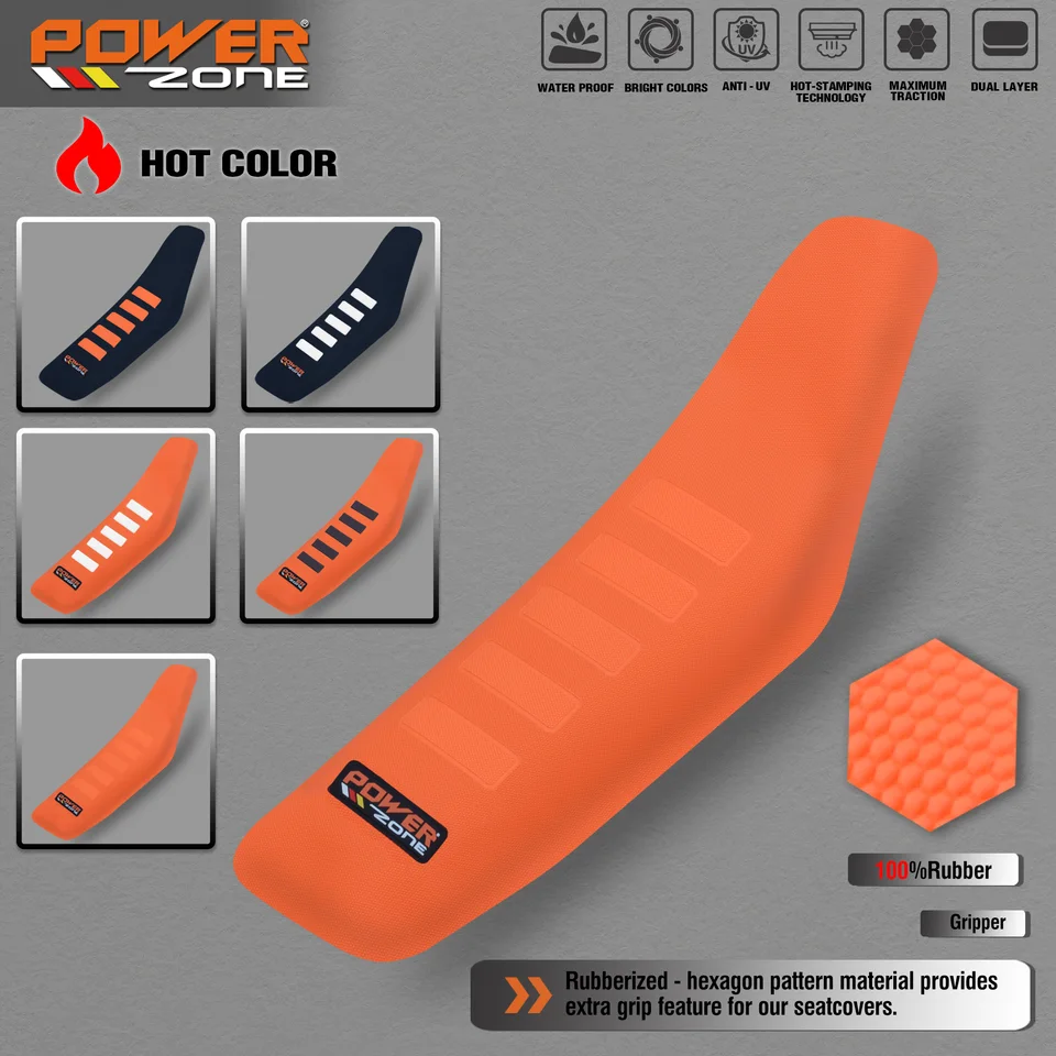 Powerzone Ribbbed Gripper Sedadlá v vodotesnej súprave Protect Antislip Huff Pay for SXF exc KXF CRF YZF WR TC TE TE