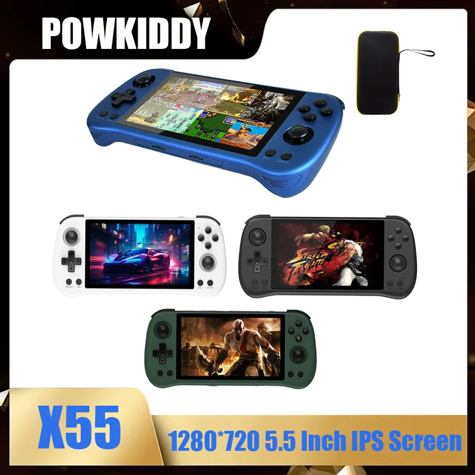 Powkiddy X55 Retro Randheld Game Console Originálne Linuxové systémy 5,5 palca HD 1280*720