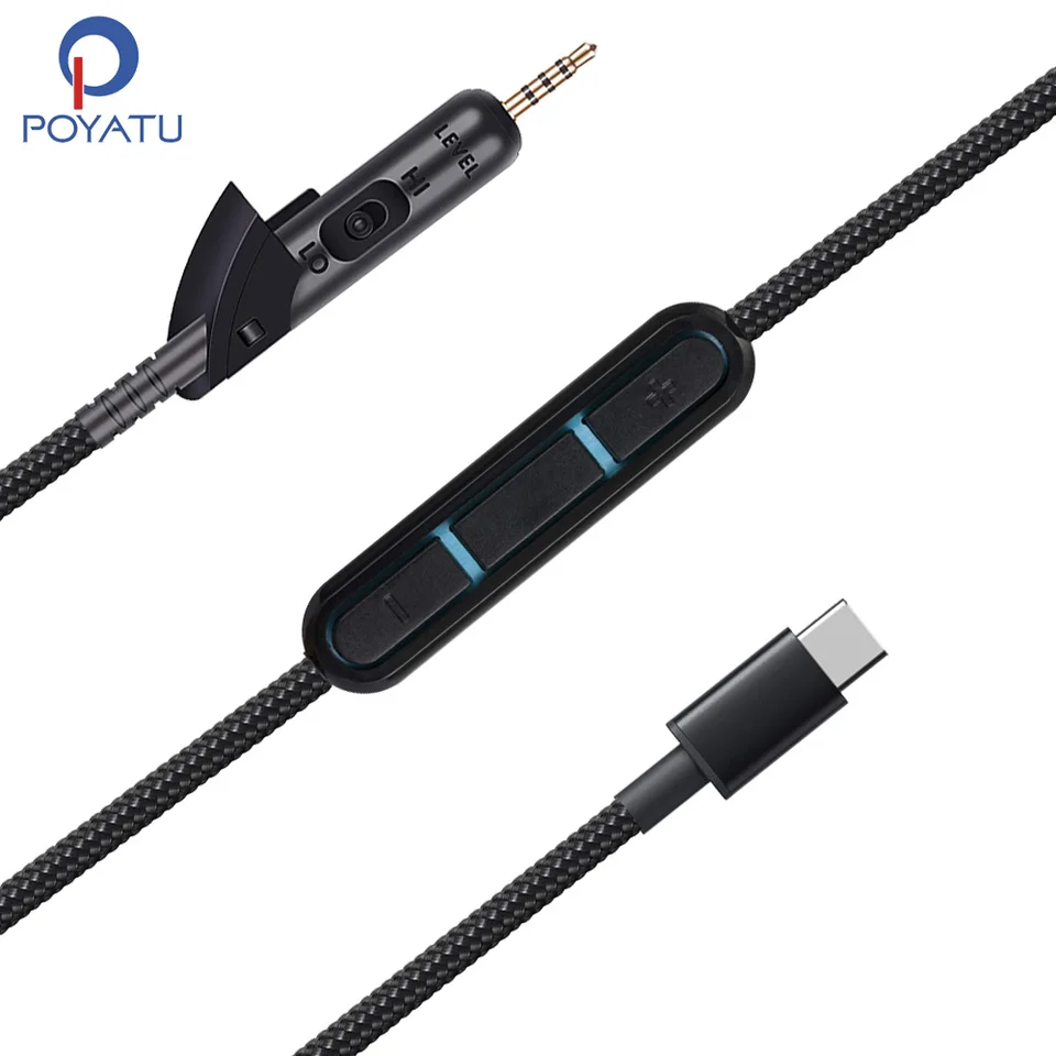 POYATU 3,5 mm / USB Typ C QC15 Kábel pre slúchadlá pre Bose QuietComfort 15 QC15 QC2 QC 15 2 káble s mikrofónovým diaľkom