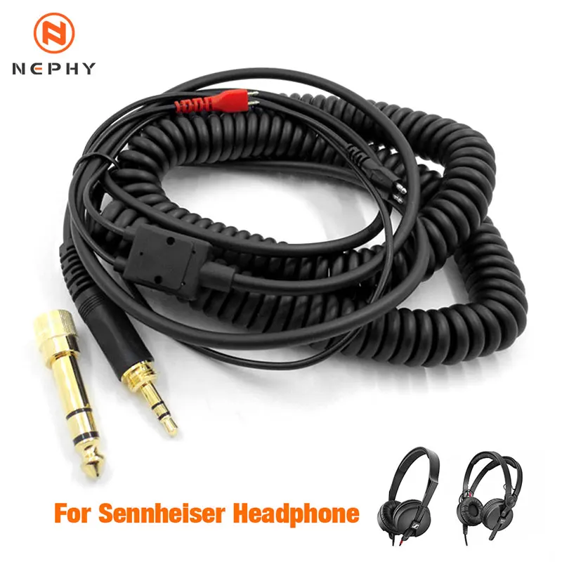 Poyatu Spring Reliéf Coiled Cable pre slúchadlá pre Sennheiser HD25 HD25-1 HD25-1 II HD25-C HD25-13 HD 25 Výmena káblových káblov