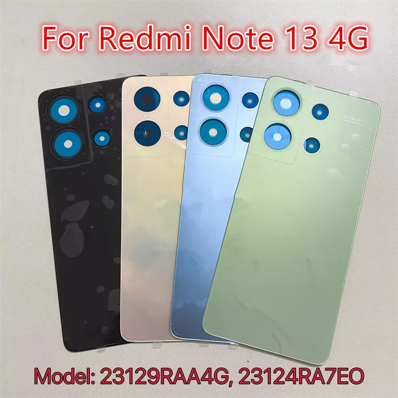 Poznámka13 4G zadný kryt batérie pre Xiaomi Redmi Poznámka 13 4G Zadný kryt puzdra Vymeňte opravy náhradné diely 23129RA4G 23124RA7EO