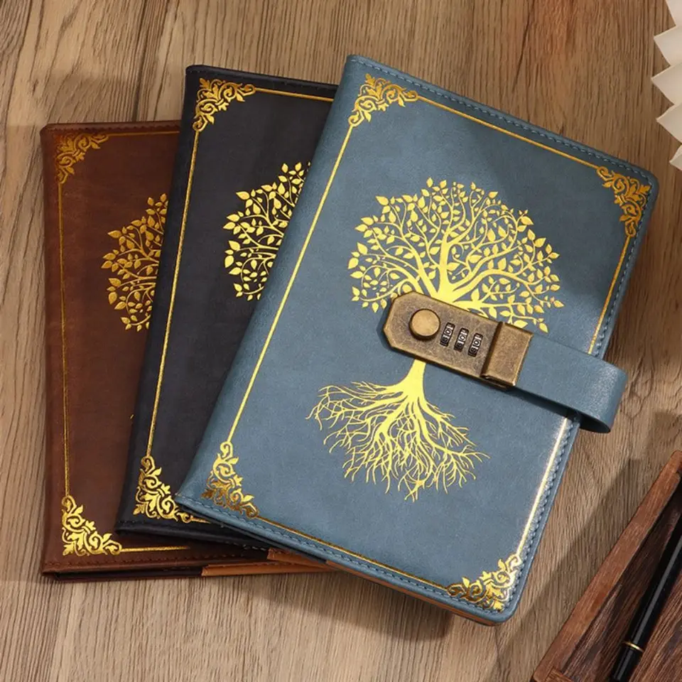 Poznámkový blok v papierovom zápisníku ochrana tajomstiev Retro A5 Notebook so zámkami odolnými s hladkými cestovateľmi odolnými voči zámku.