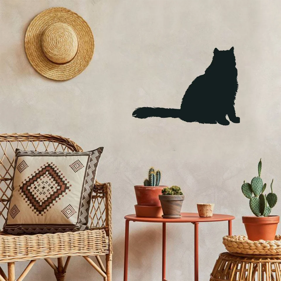 Pozoruhodná perzská mačka Siluette Metal Decor Decor Krásny dom prízvuk