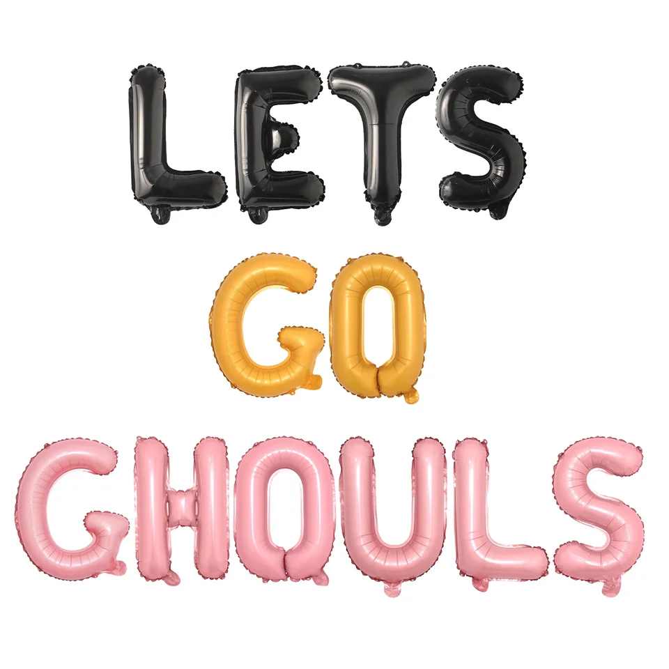Poďme ísť ghouls balóny Banner Halloween Party dekorácie bakalárske dekorácie pre svadobnú sprchu Halloween Party Supplies