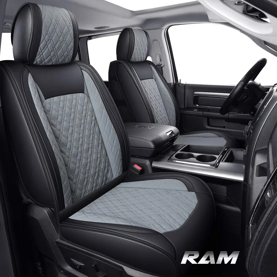 Poťahy na sedadlá Plné súpravy odolné príslušenstvo kožené pickupové kabínové súpravy Truck Sedadla Fit for 2009-2022 Dodge RAM 1500 RAM 2500 RAM 3500