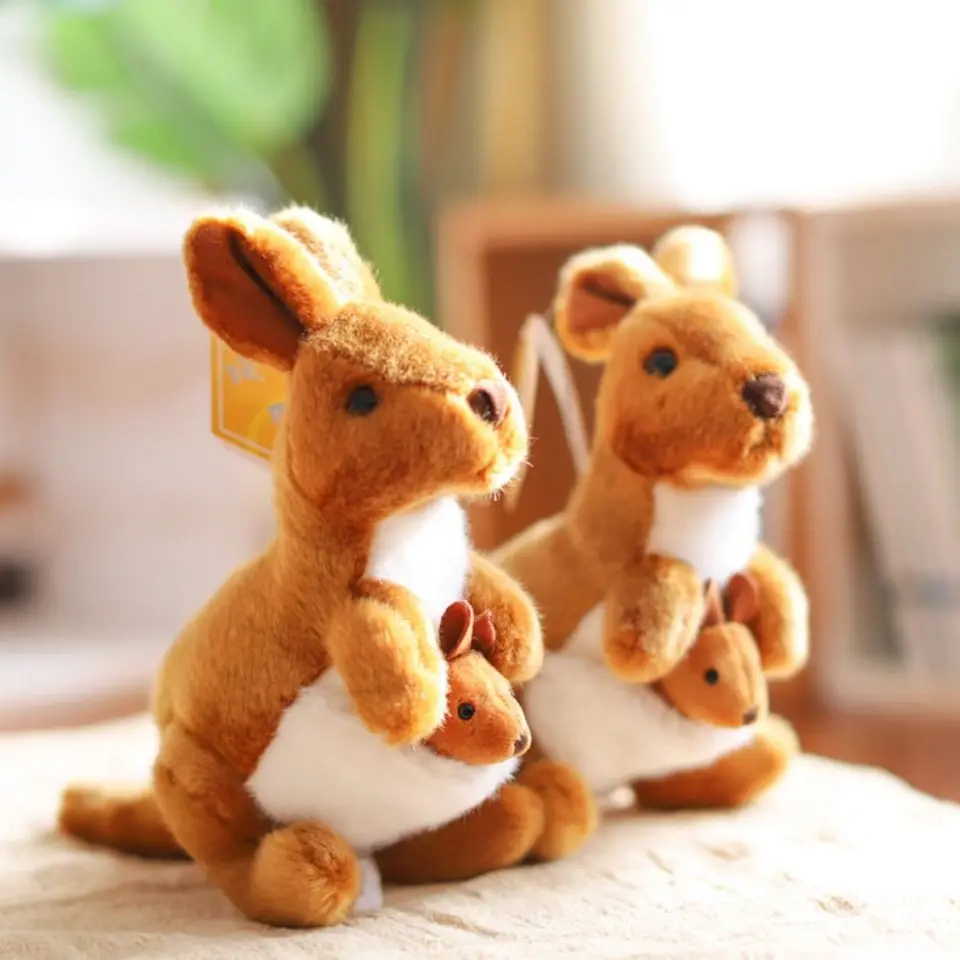 PP bavlna klokan matka Matka plyšová hračka Kangaroo Matka Sedenie klokanu klokany plnené zvieratá Dieťa Kangaroo kawaii