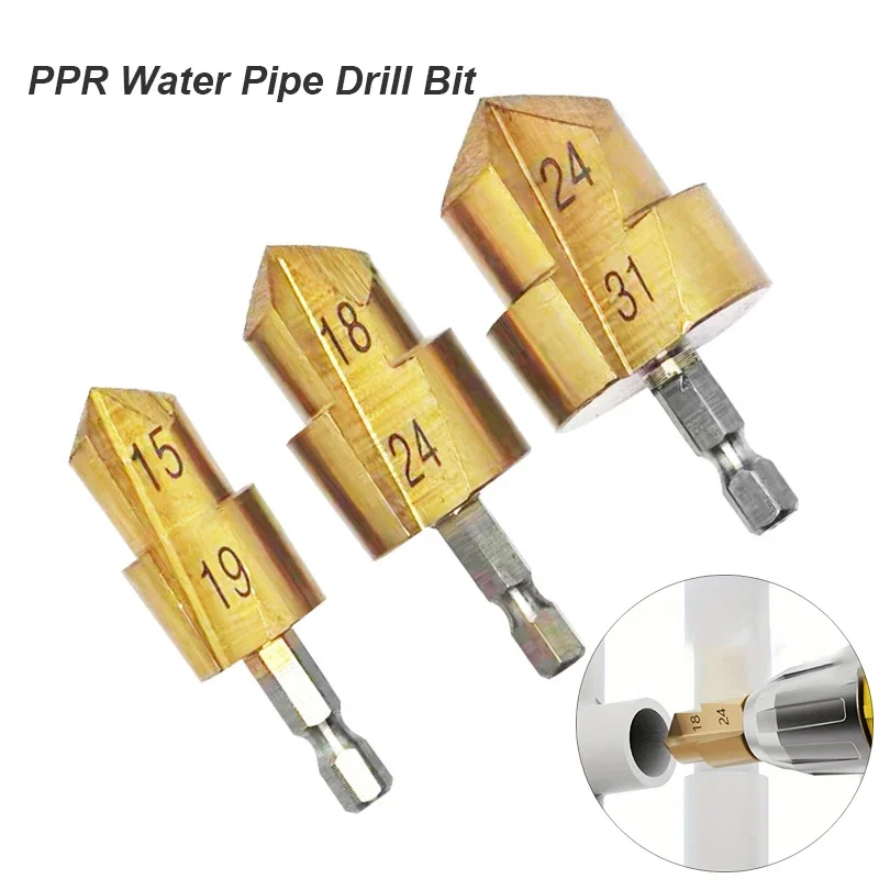 PPR Lifti vŕtačka Bit krok Skonoket pre vodu PVC Rúrky Expander Connector Opravy inštalatérske fit reamer reamer ream ream otvor lakte lakte pre nástroje tričiek