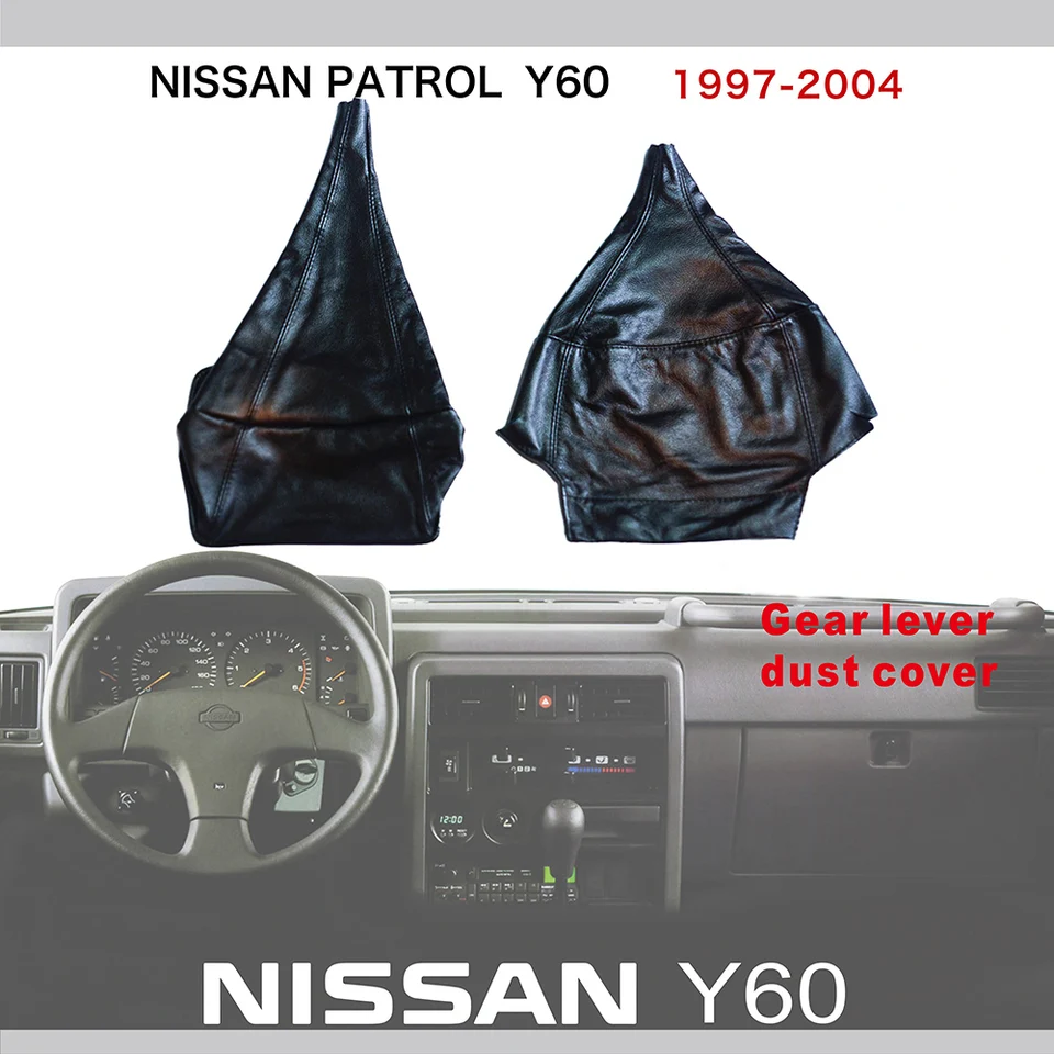Prachový kryt prevodovky pre Nissan Patrol Y60 Ručný prachový kryt Originálny cowhide kožená hliadka Y60 Drive Box Dust Odproof