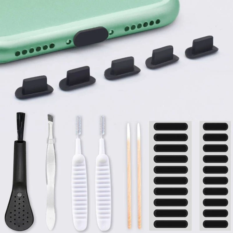 Prachový nabíjanie mobilného telefónu pre prachovú zástrčku pre Xiaomi Samsung Huawei Port Cleaner Kit počítačový čistiaci prostriedok Čistiaci nástroj