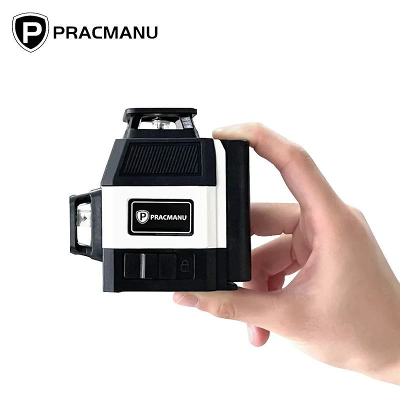 Pracmanu Mini 12 riadkov 3D laser úroveň 360 Self-perivering Horizontálne a vertikálne krížové laserové laserové super silné zelené lúče