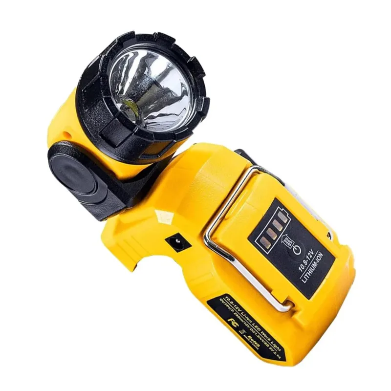 Pracovné svetlo LED baterky pre Dewalt 10.8v-12V Li-ion batéria DCB124 DCB120 DCB123 Nabíjateľné otočné otočné pochodňové žiarovky Outdoor