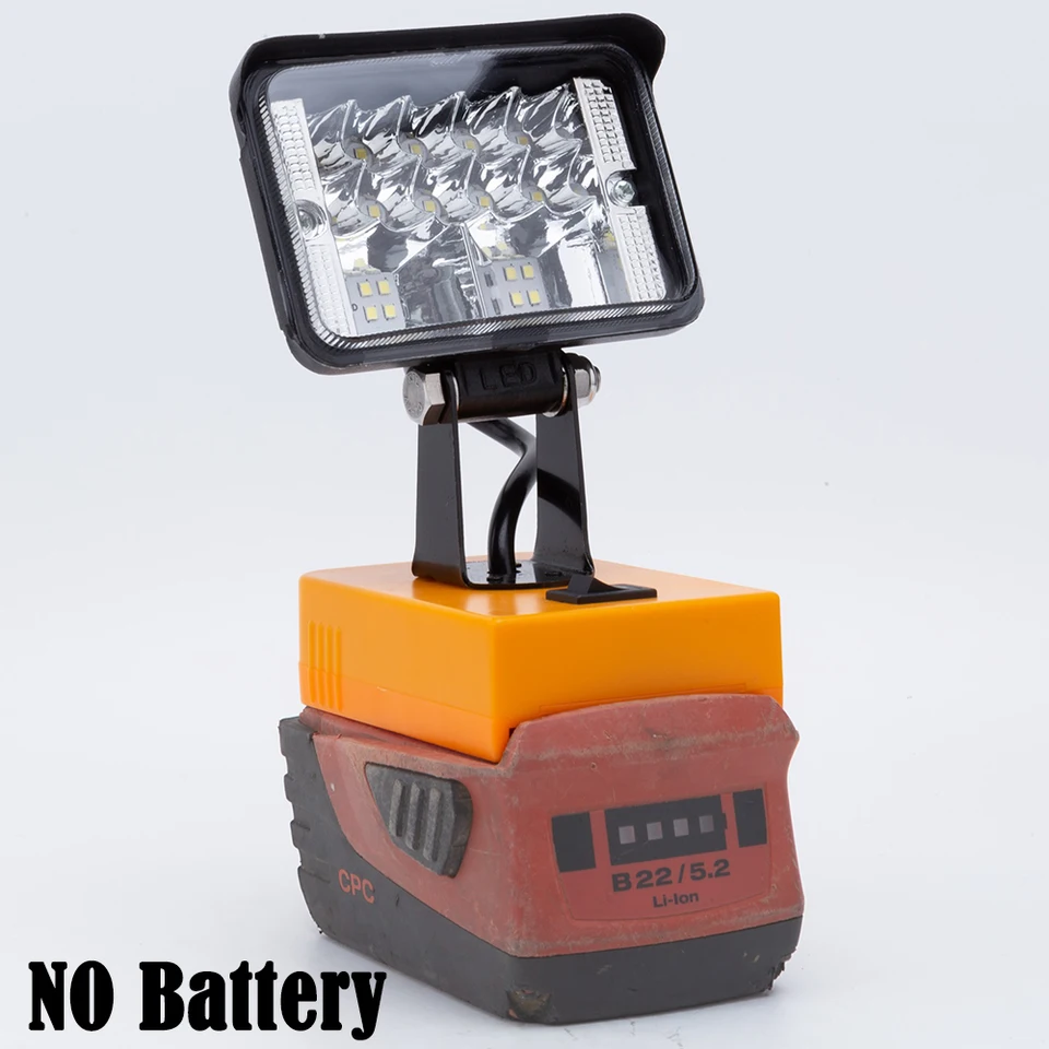 Pracovné svetlo LED pre hilti B22 22V volt CPC lítium batérie s 2800 lúmenmi a výstupom 18W USB (nezahrnutá batéria)