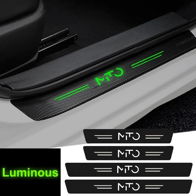 Prah dverí automobilu Anti Scratch Screp Scrurs Svietivé nálepky pre Alfa Romeo Mito Emblem Auto Parapet Ochranné filmy Príslušenstvo