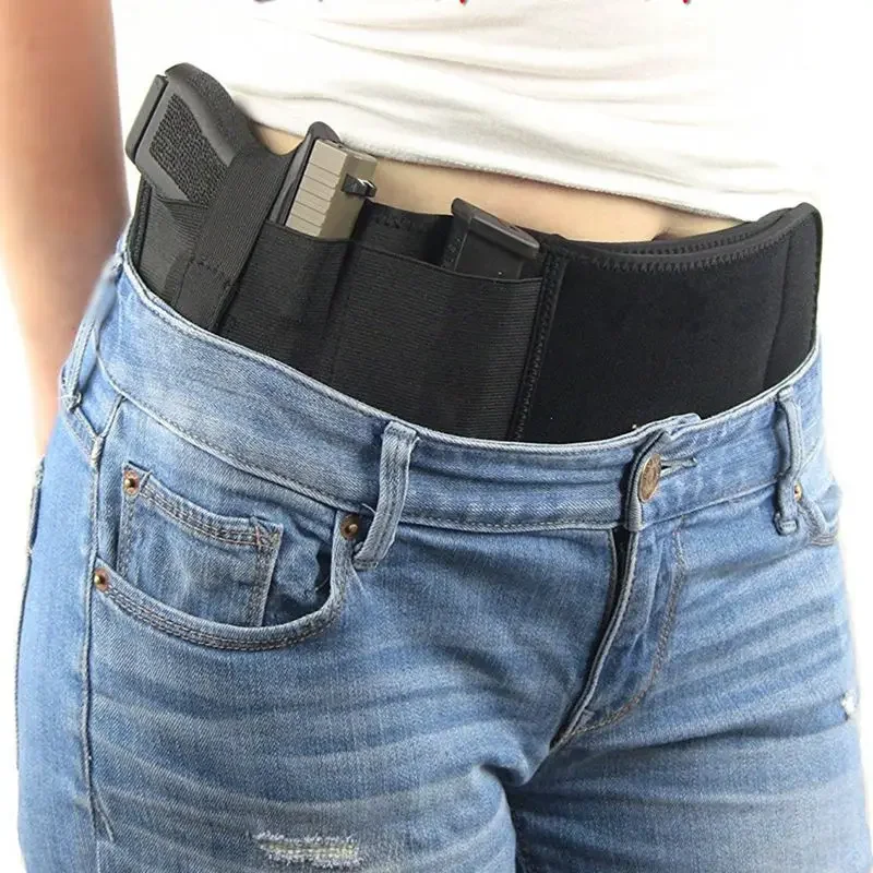 Pravá alebo ľavá ruka Voliteľné glock Sig Sauer Polster Polster, nylonový bruškový remienok s vysokou elasticitou, pištoľové puzdro s taškou z čarodejníckeho vrecka