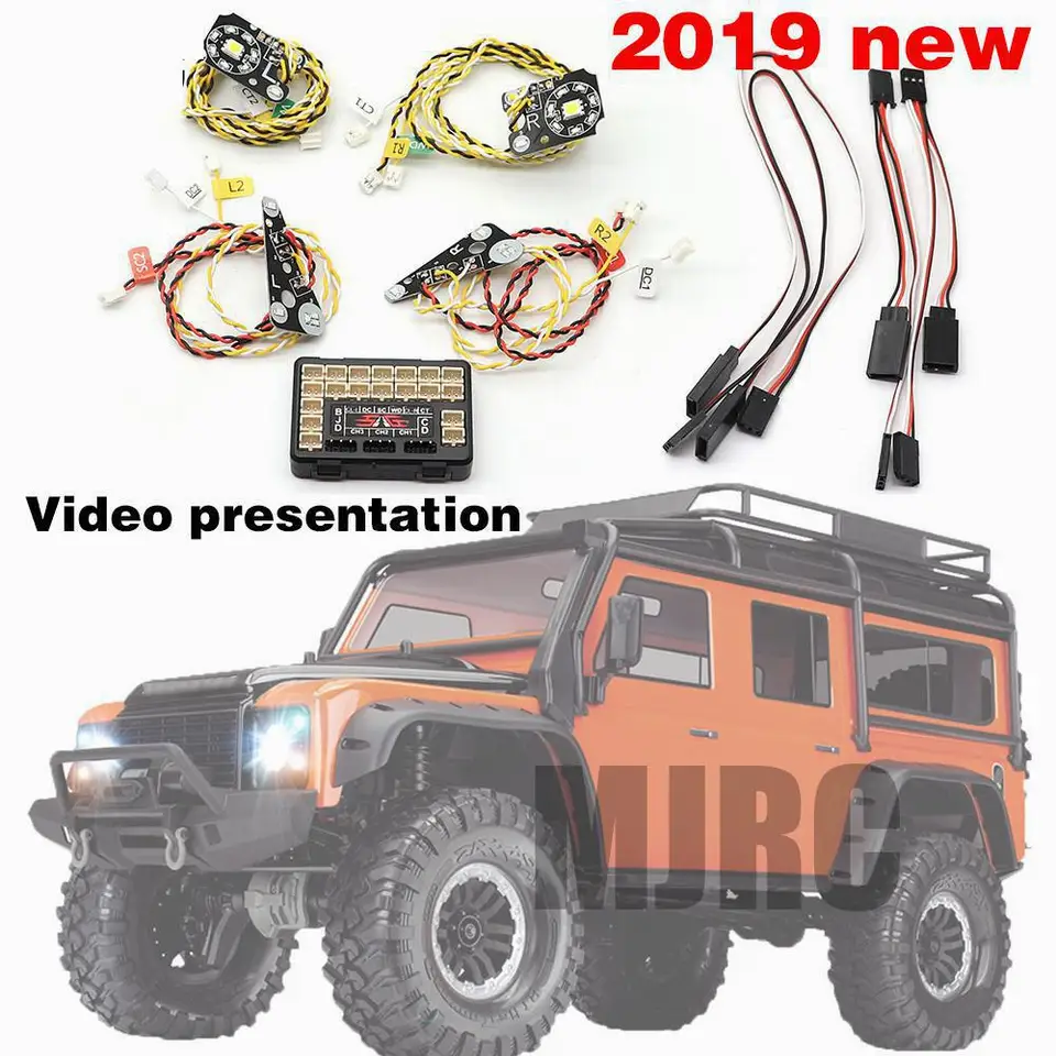 Pre 1/10 RC Crawler Trax pre obrancu TRX-4 pre TRX4 RC predné zadné LED svetlá LED Light Skupiny svetlomety, zákruty Signály brzdenia Ligh