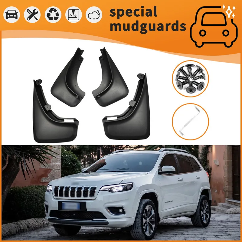 Pre 14-24 Jeep Cherokee Modely Mudguards Fender Mudflaps predné zadné svetlice striekajúce gardy pokrývajú príslušenstvo automobilu