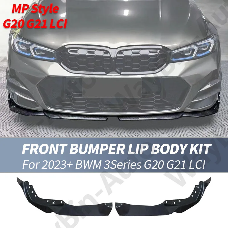 Pre 2023+ BMW 3 Series G20 G20 G28 G21 LCI LCI Splitter Splitter Splitter Spoiler Spoiler uhlíkové vlákno Lesklý čierny 320i 330i