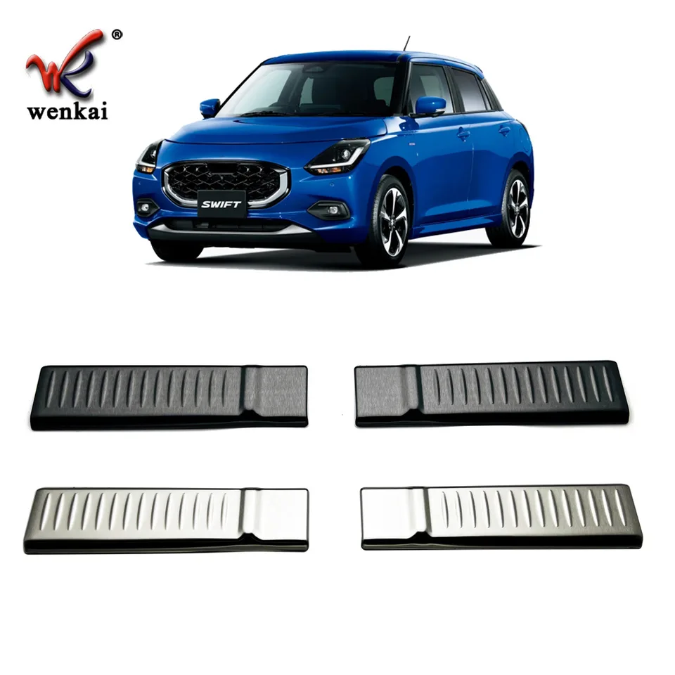 Pre 2024 Suzuki Swift Trunk Dvery Sill Zadný nárazník z nehrdzavejúcej ocele Exteriérové ​​doplnky
