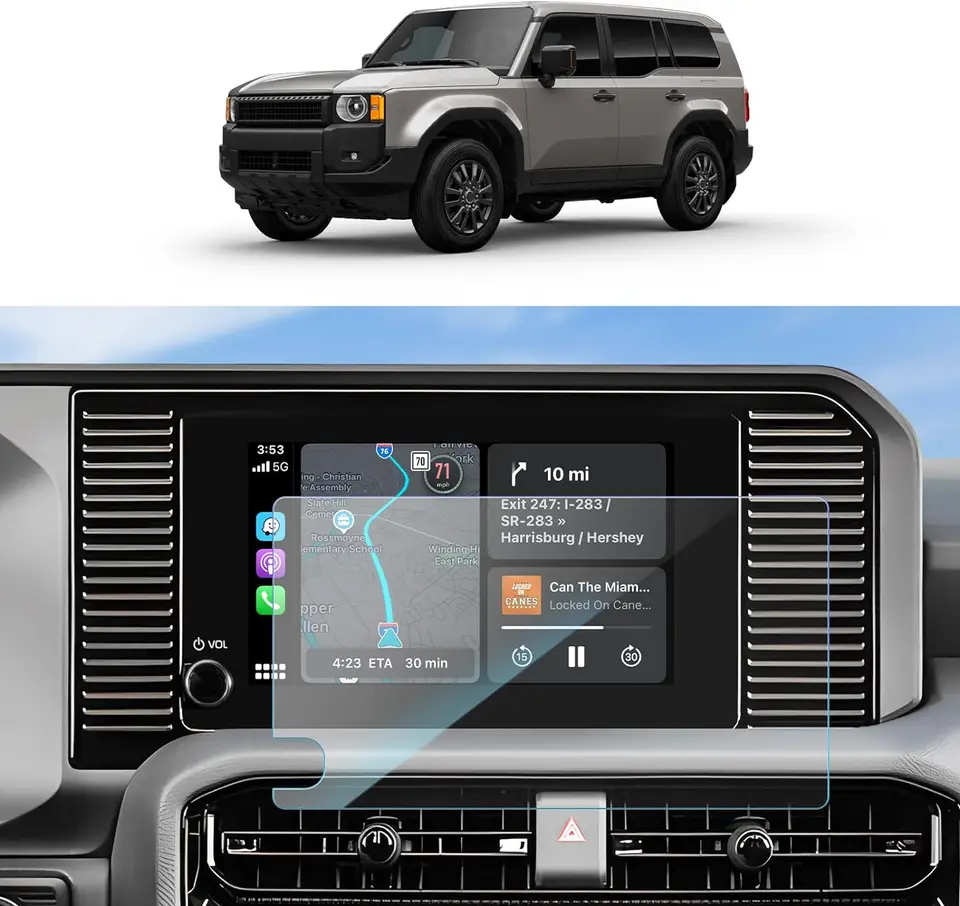 Pre 2024 Toyota Land Cruiser Chránič obrazovky 8 palcov navigačný displej temperovaného skleneného filmu