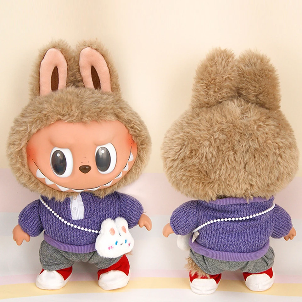 Pre 38 cm lababu oblečené košele sveter klobúk karikatúra Plush Doll Supapt Outfistory Absent Cartoon Bag Hat topánky set