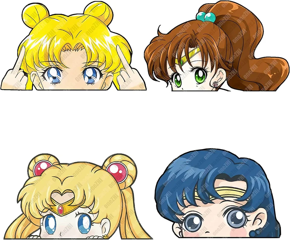 Pre 4 balenie 5,51 '' Sailor Accessories Anime Car Decals Merchandise Moon Peeker Vinyl Window Laptop Bumper Japanese Stickers