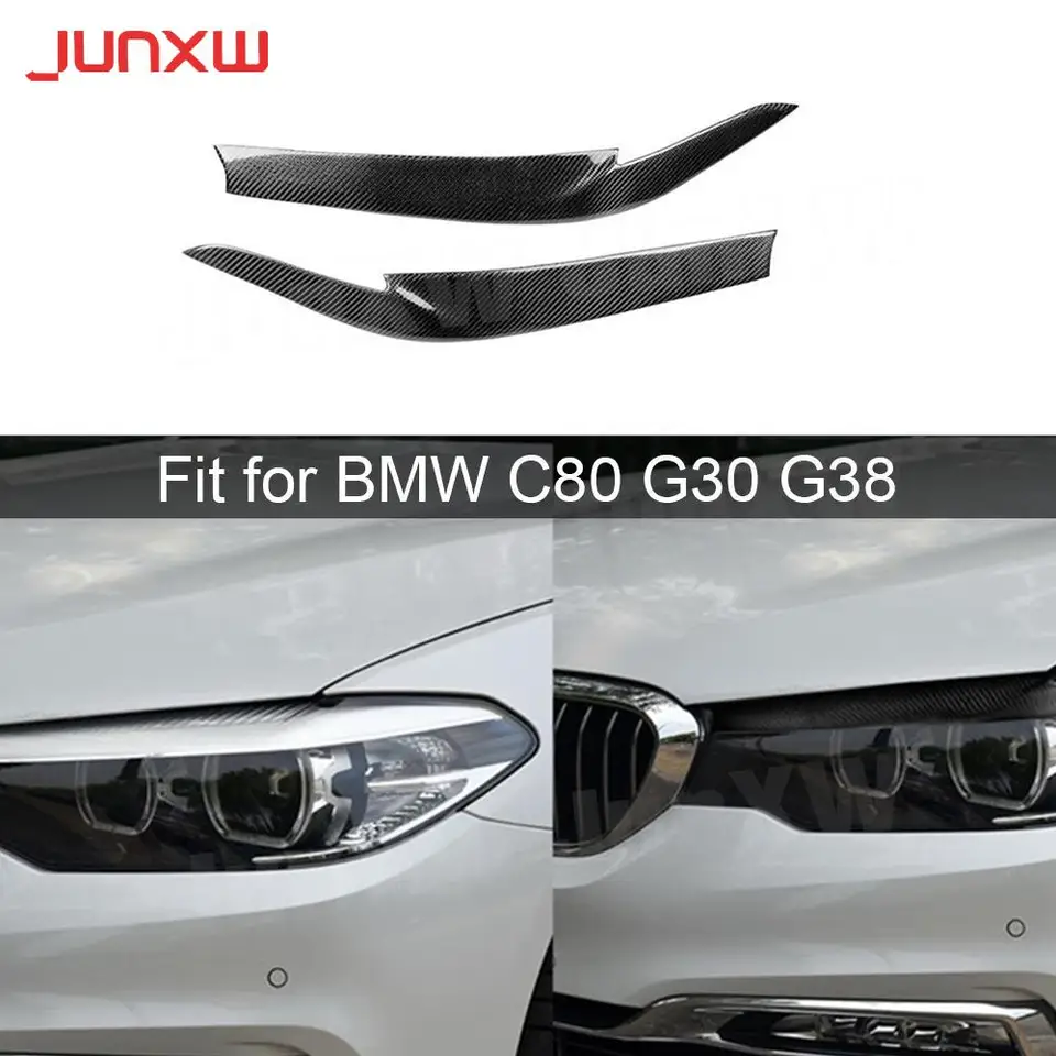 Pre 5 sérií Carbon Fibre Auto predného nárazníka pre obočie obočia pre BMW C80 G30 G38 Highlight Hlave Light Lamp Light Cover obočia