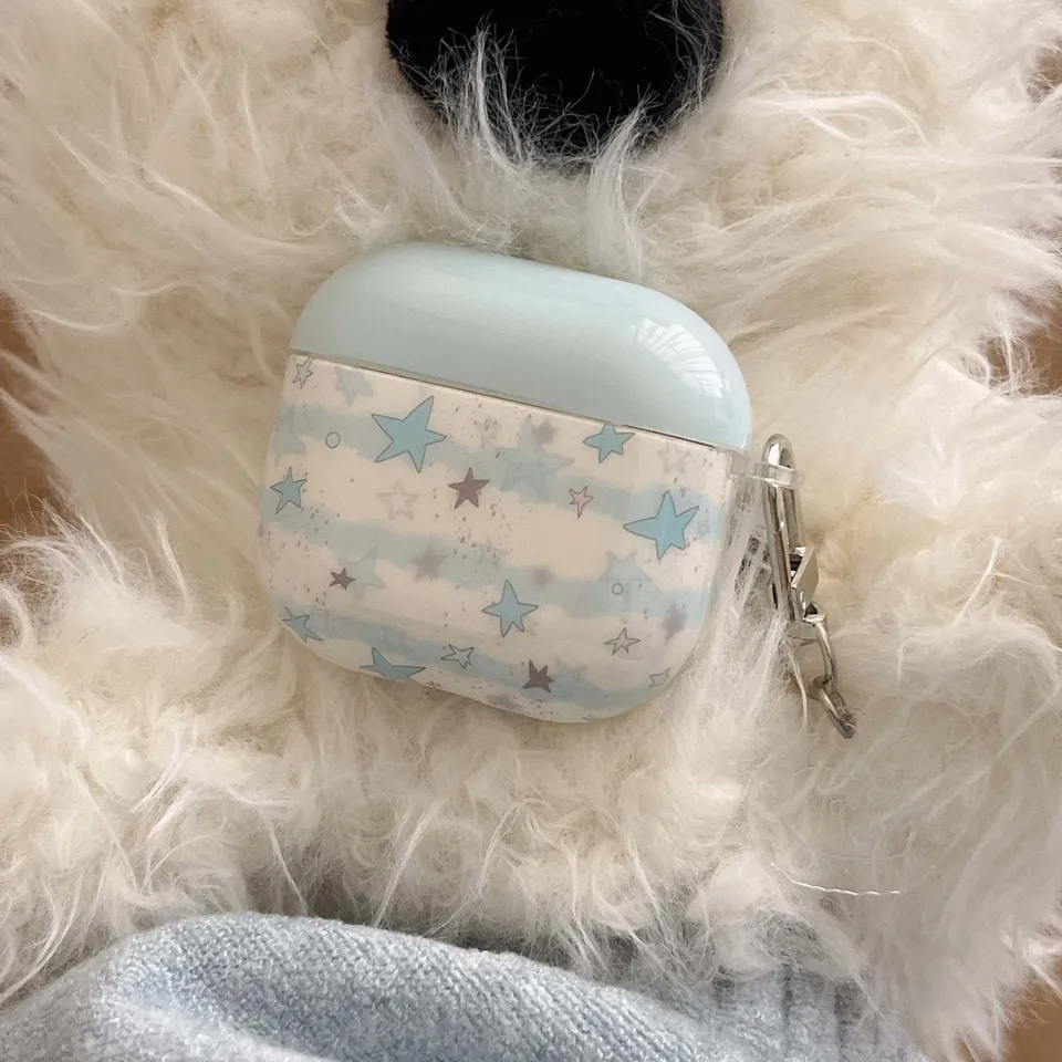 Pre AirPods Pro alebo Pro2 3 4 2 1 puzdro na slúchadlá farebné hviezdy IMD Kryt náhlavnej súpravy Pendant IMD Wireless Bluetooth nabíjacie box
