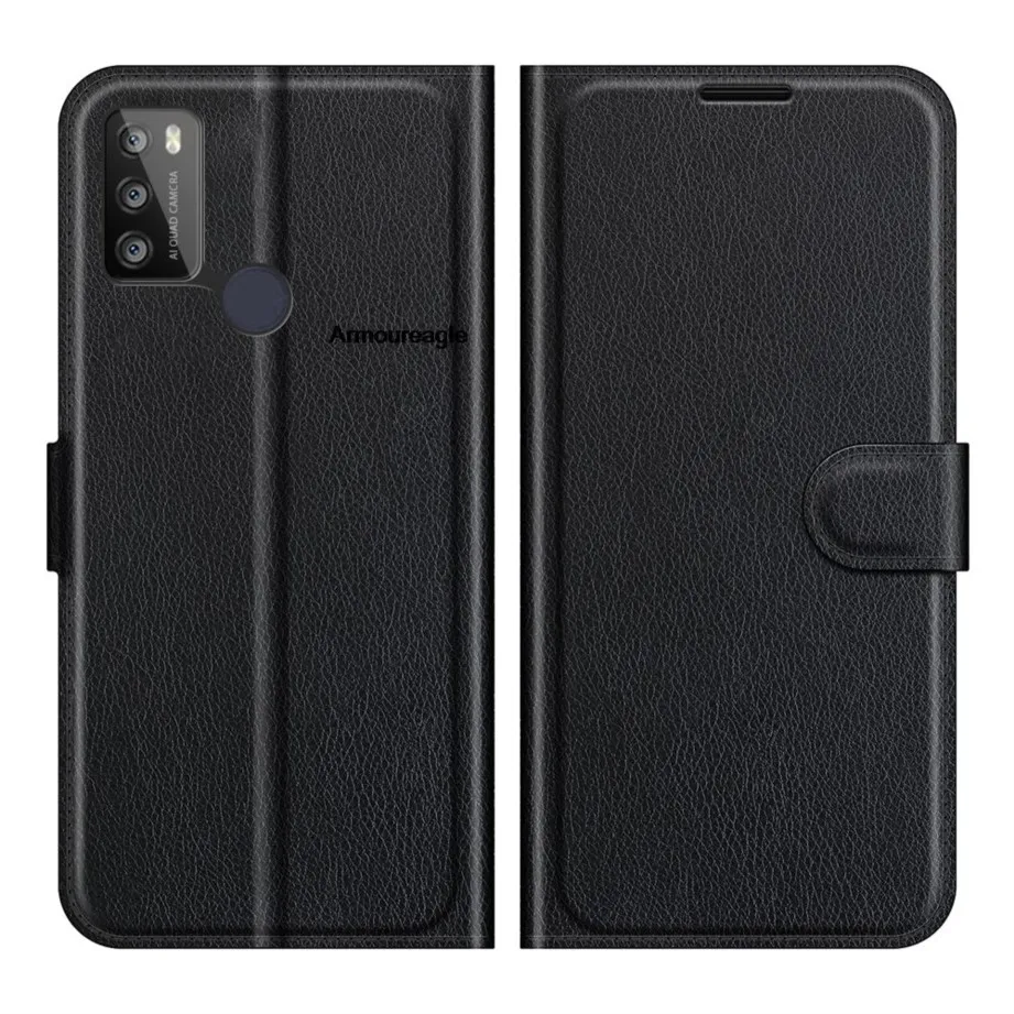Pre Alcatel 1S 2021 Pase Flip Wallet Kožená koža Silikone ochranný telefón zadný kryt strážca pre Alcatel 3L 2021 6025D 6025H puzdro