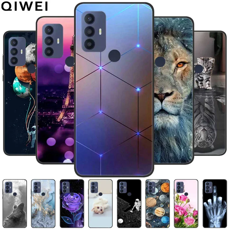 Pre Alcatel 1V 2021 puzdro Krásny silikónový mäkký ochranný kryt TPU pre 6002A 6002d telefónne puzdrá 6.52 '' mačky maľované fondy