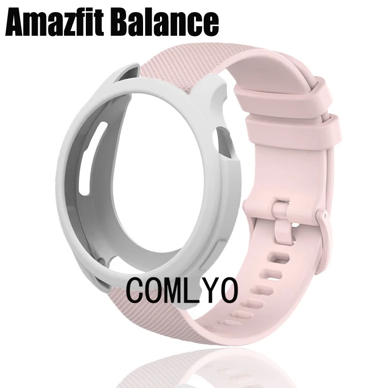 Pre AmazFit Balance Case Smart Watch Cover Cover Silikone Protector Bumper Shell Cover Strip Bracelet Band pre ženy Men