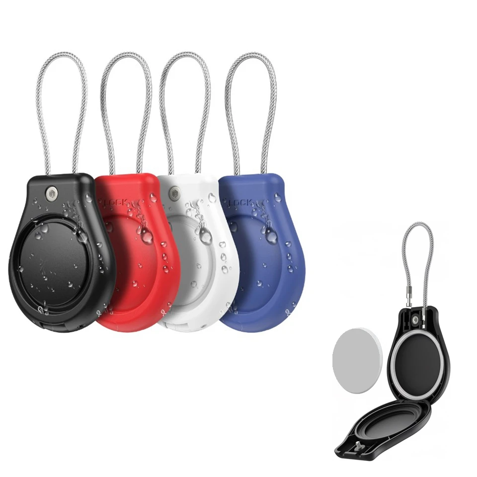 Pre Apple Airtag Case Keychain Witerproof Držiteľ pre Air Tag Lock Lock Airtags Keyring, Ultra Secure pre batožinu, klávesy, tašku
