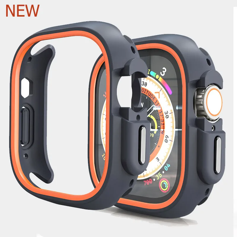 Pre Apple Watch Ultra 49 mm 44 mm 45 mm TPU Ochranné puzdro Silikónový nárazník kryt obaly pre IWATCH Series 8 7 6 SE 5 4