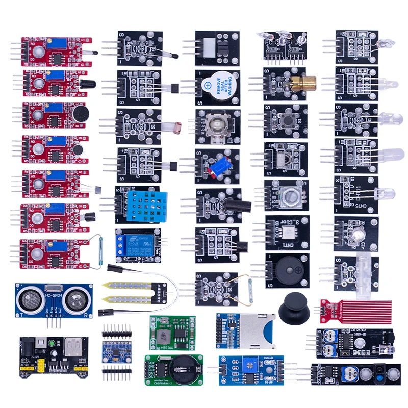 Pre Arduino 45 Druhy senzorov digitálna teplota vlhkosť RGB LED BUZZER SOND SOUND ULTRAZONICKÝ SENZOR MODUL UNO R3 MEGA2560