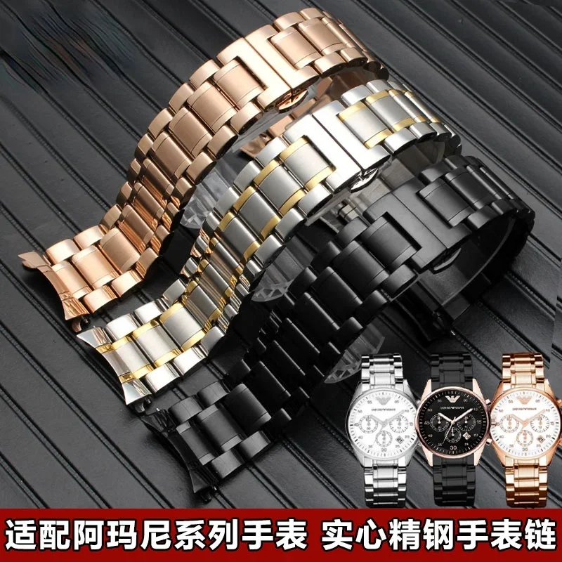 Pre Armani Watch Band AR5919/5920/5905/5906/5890 oceľový pás Men Dámske hodinky 2023 mm