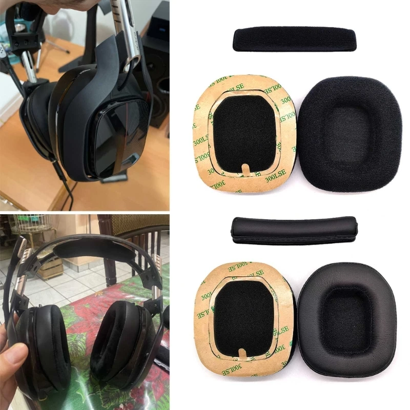 pre Astro A40 A50 Gen3 Gen4 Gen4 Gaming Headset Earpads Cushions Headband Tuning Penové vankúšiky Soft Flanel/ Protein Leather Pu K1KF