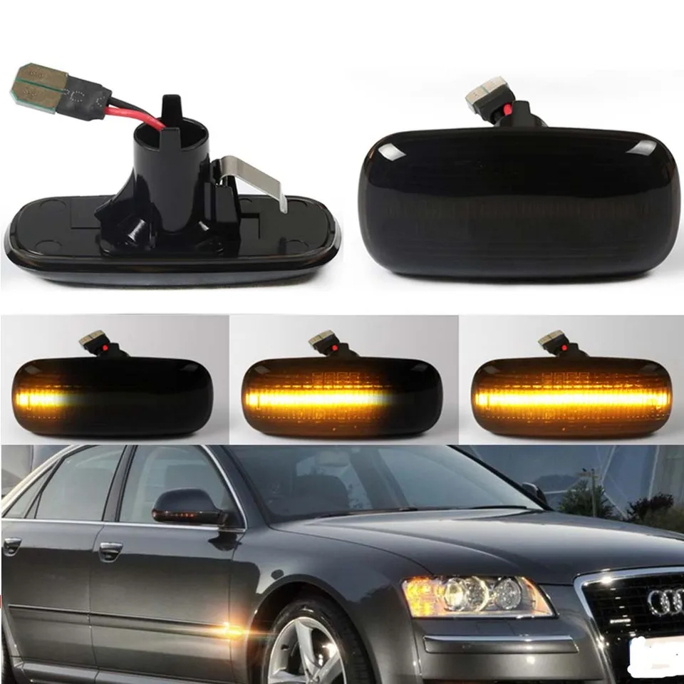 Pre Audi A2 A3 8L 1995-2000 A4 B5 A6 4B C5 A8 4D 98-06 TT 8N Dynamic LED Side Marker Turn Signal Sigight Svetlá svetlá Svetla Blinker