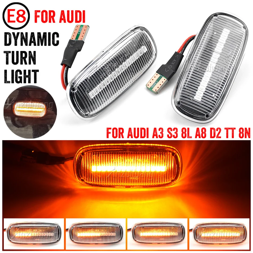 Pre Audi A2 A3 8L A4 B5 A6 4B C5 A8 4D TT 8N LED Dynamická bočná markerová bočná markerová Signálna SILD SEKTICENCENCIAL BLINKER LIGHT 2KS
