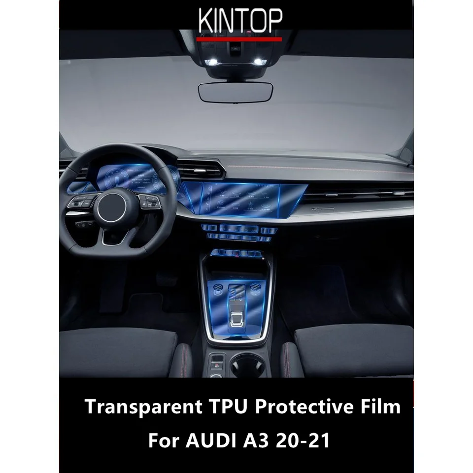Pre Audi A3 20-21 CAR CONCEL CONSOL TRANSPALENT TPU Ochranný film Anti-Scratch Opravy Film Accessories Oprava