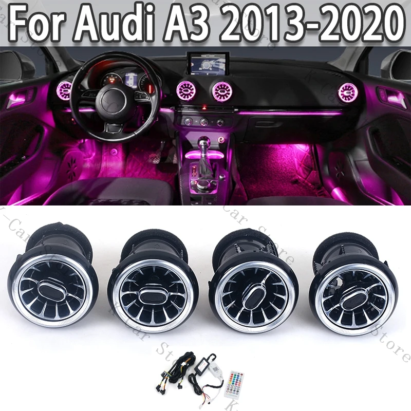 Pre Audi A3 2013-2020 LED LED LED LED LED LIGHT-LIGHT Svetlo predné prístrojové panely striedavej klimatizácie vetracie výstupy Turbo Interior Tresp