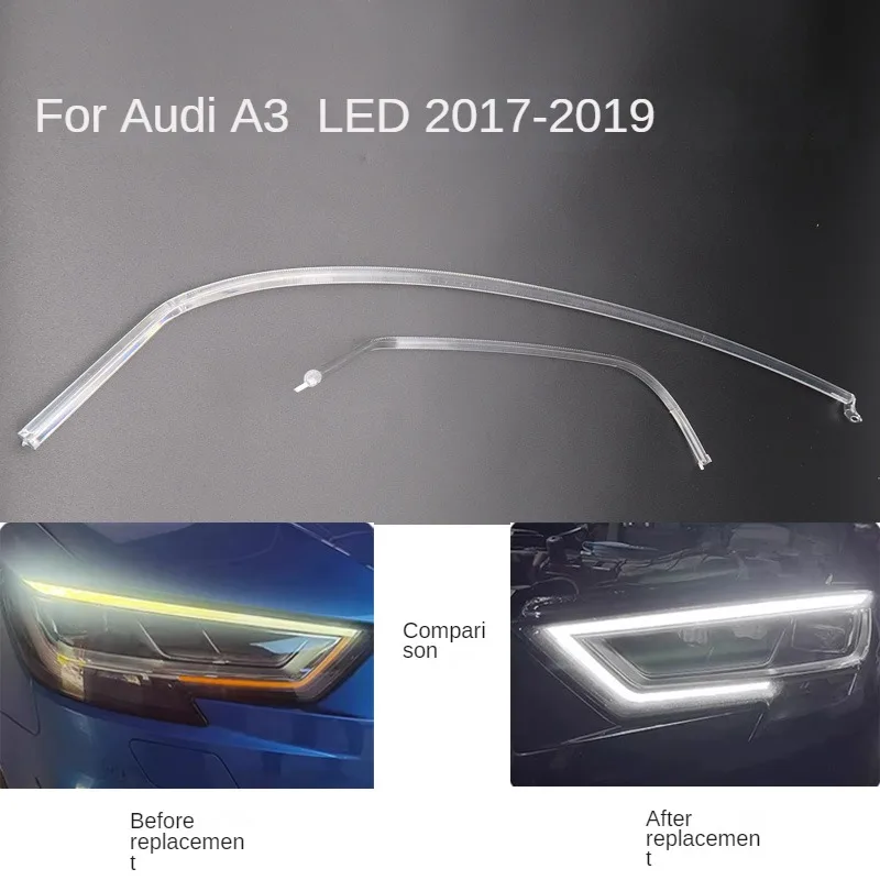 Pre Audi A3 2017-2019 LED DRL DRL Light Guide Plate Light Light Svetlej trubice Svetlomet Denné bežecké svetlo sprievodca Angel Eye