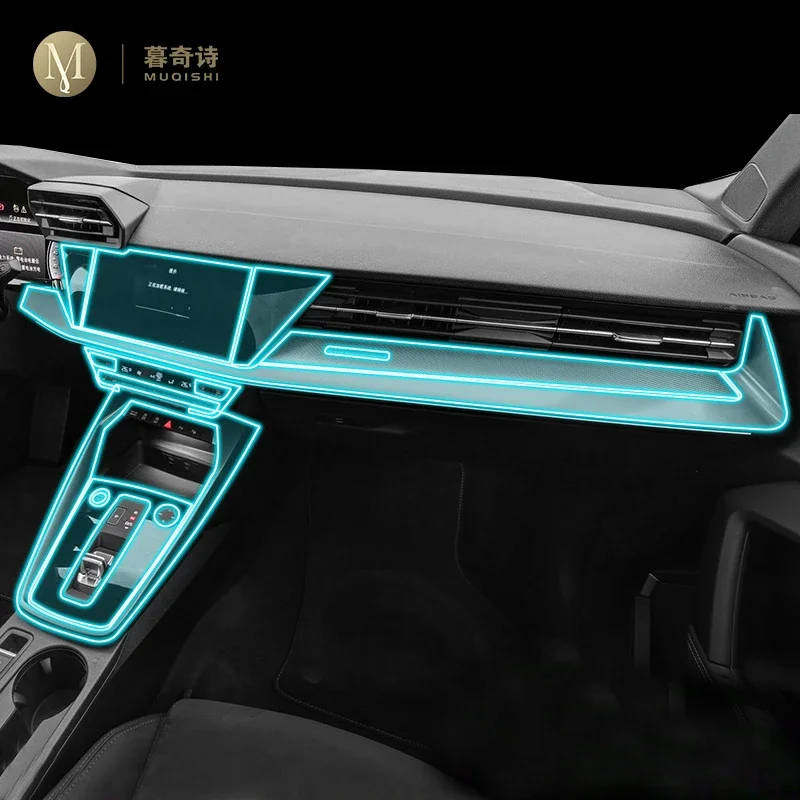 Pre Audi A3 8Y 2020-2023CAR Film Interiér TPU TPU Transparentné samolepiace maľujúce filmové konzoly Anti Scratcher Sticker Repit