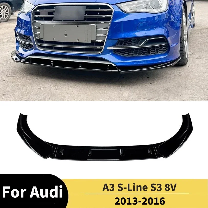 Pre Audi A3 S-Line S3 8V Pre-Facelift 2013-2016 Predný nárazník na predný nárazník SPOILER SPOIL SPOIL SPOILER OCHRANA OBSAHOVÝ SPOLER SPOILER
