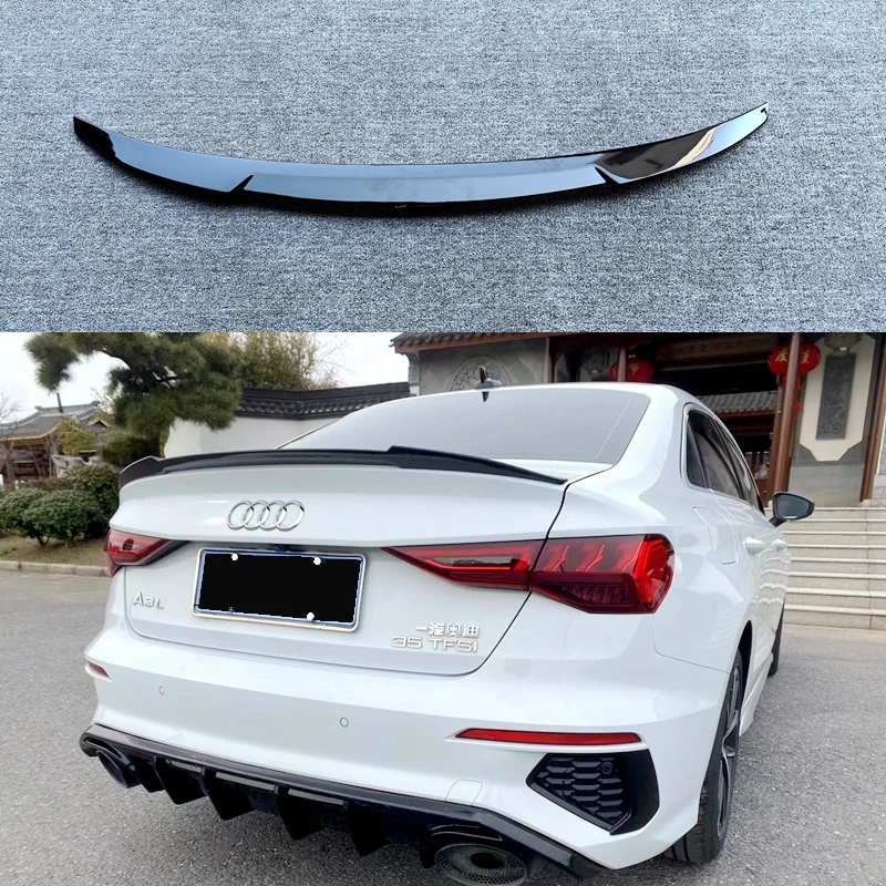 Pre Audi A3 S3 RS3 8Y 2021 2022 2023 2024 Sedanový zadný spojler Zadný kmeň strecha strechy SPOILER CAP TACK Krídle Car Auta