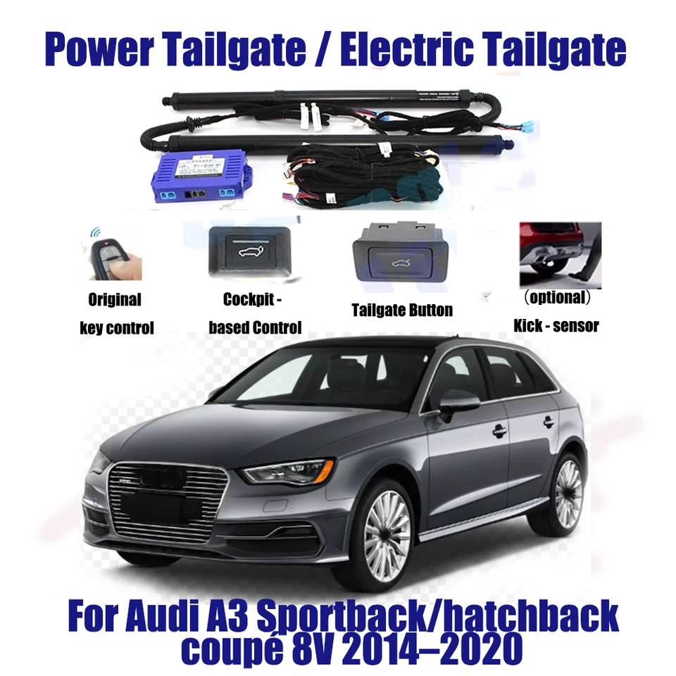 Pre Audi A3 Sportback/Hatchback Coupé 8V 2014–2020 Automatické zdvíhacie súpravy Otvorenie kmeňa Trunk Intelligent Electric Lift Tailgate